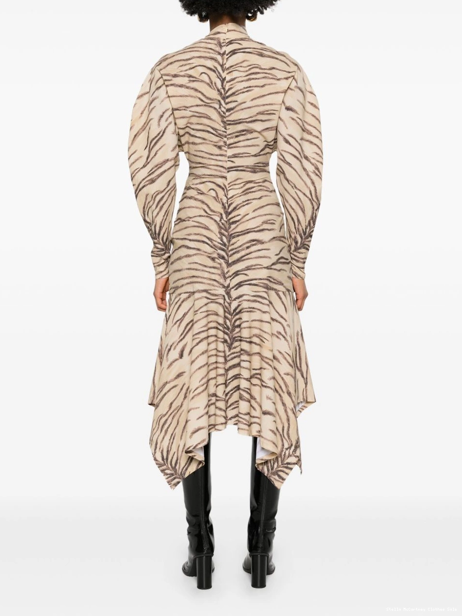 Cheap long-sleeve maxi Women Stella dress tiger-print McCartney 0715